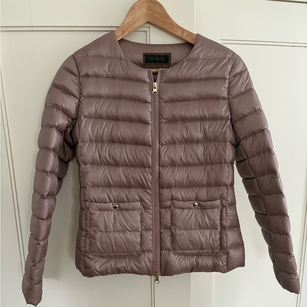 Peserico Mauve Puffer Jacket in Size 38